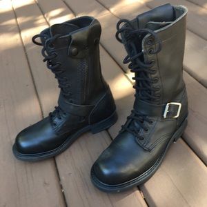 Double-H Steel Toe, Side Zip Motorcycle Boots